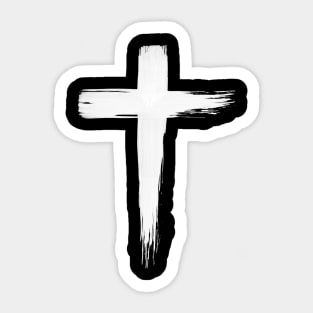 Holy Church Cross White Sticker